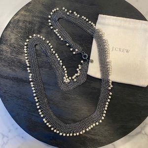 J.Crew 32 inch hematite and pearl necklace